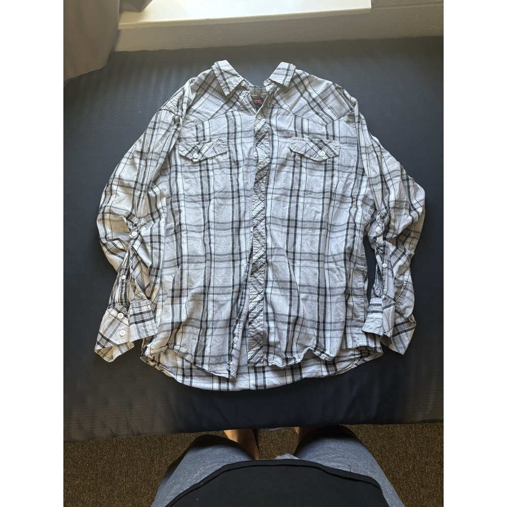 Mens Hawk Medium Flannel Button Up Shirt